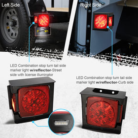 Partsam license bracket detail showing integrated white LEDs illuminating plate