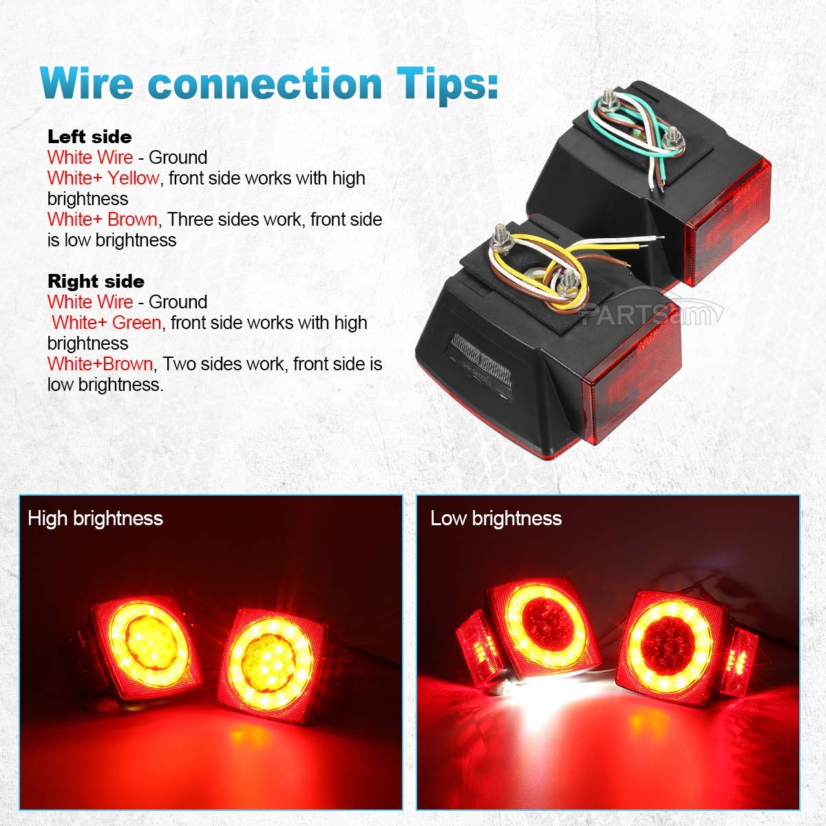 Partsam passenger side license light illuminating plate at night
