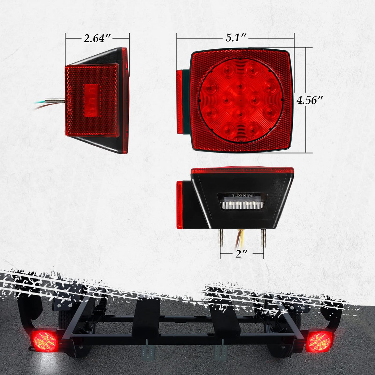 Partsam license light white LED close-up improving plate illumination