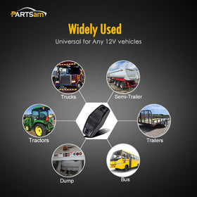 Partsam nighttime on camper showing lit markers improving identification and safety
