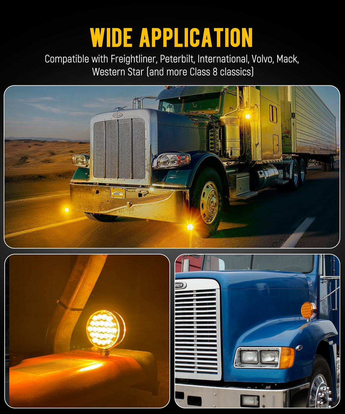 Partsam nighttime illumination on trailer enhancing road-side visibility