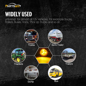 Partsam mounted on RV at dusk showing enhanced outward visibility for safety