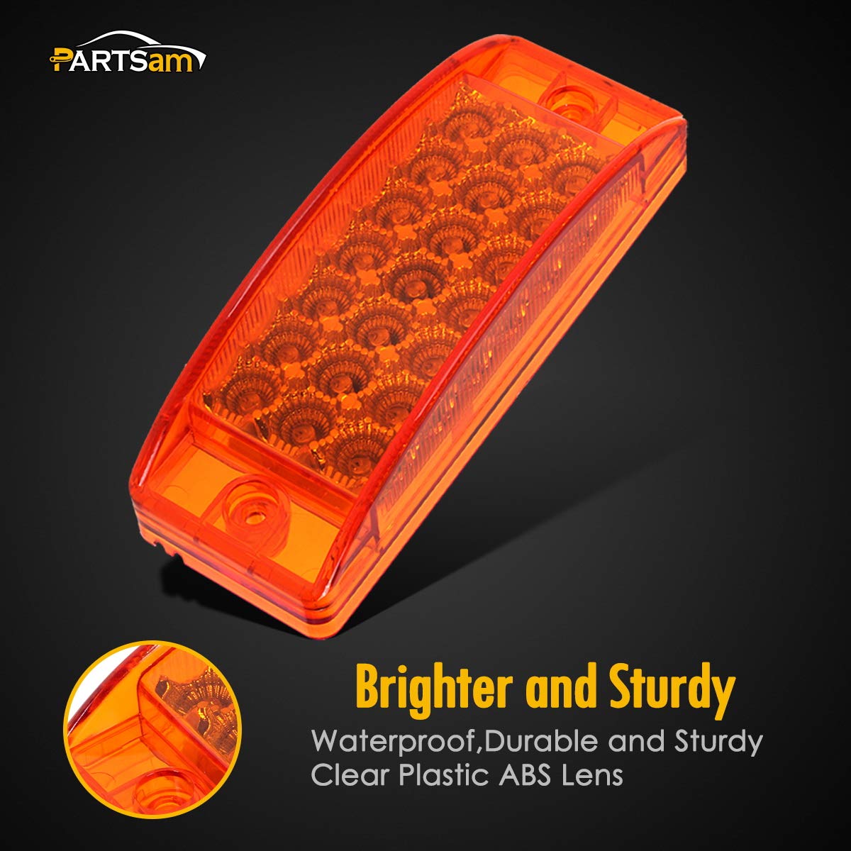 Partsam installed on RV at night illustrating increased visibility and signaling