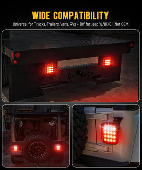 Partsam illuminated at night demonstrating bright stop and reverse visibility