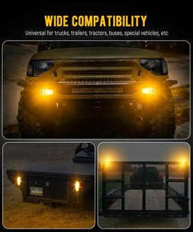 Partsam illuminated at night demonstrating clear amber visibility for safety