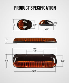 Partsam amber cab lights illuminated at night demonstrating improved visibility