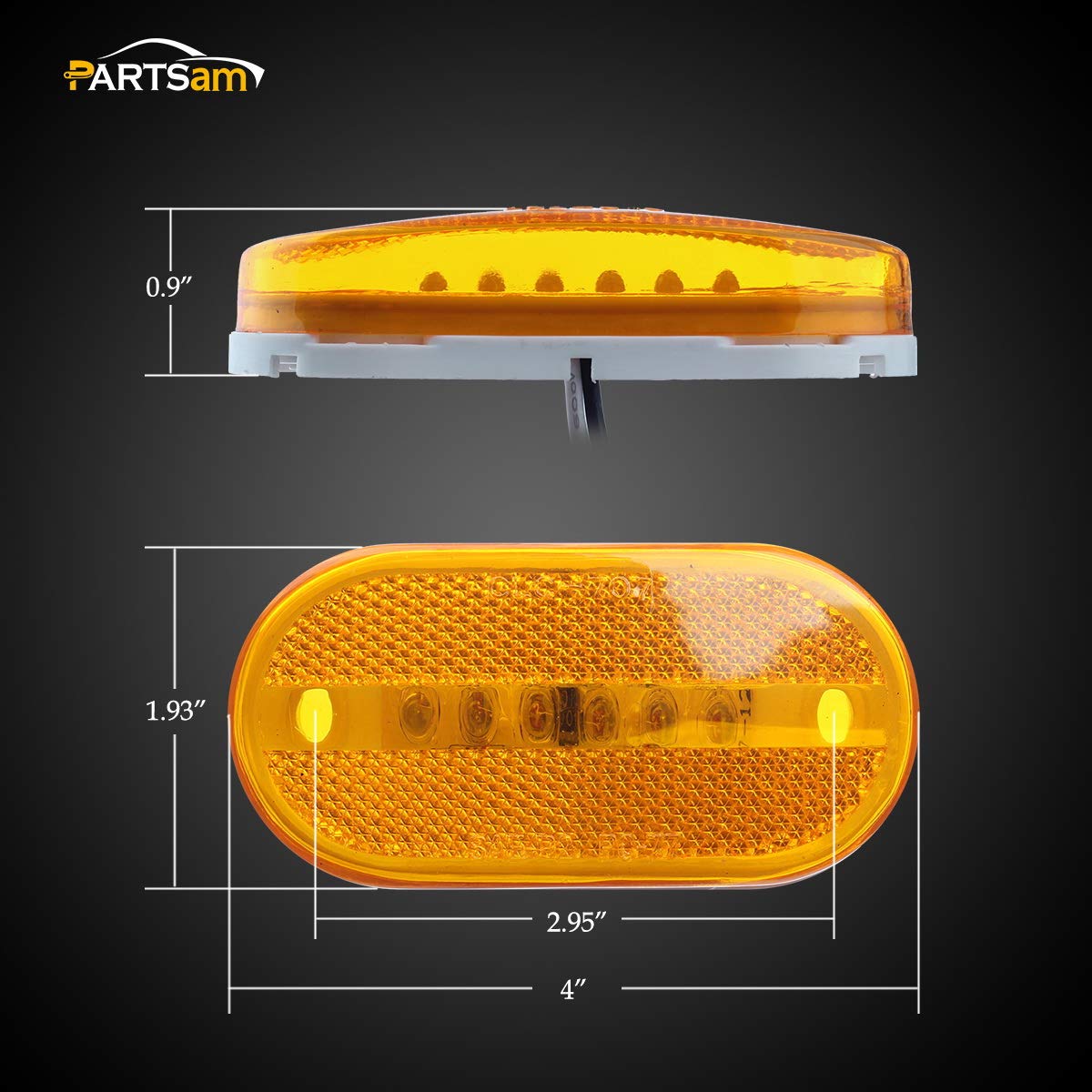 Partsam illuminated trailer lights at night improving road visibility and safety
