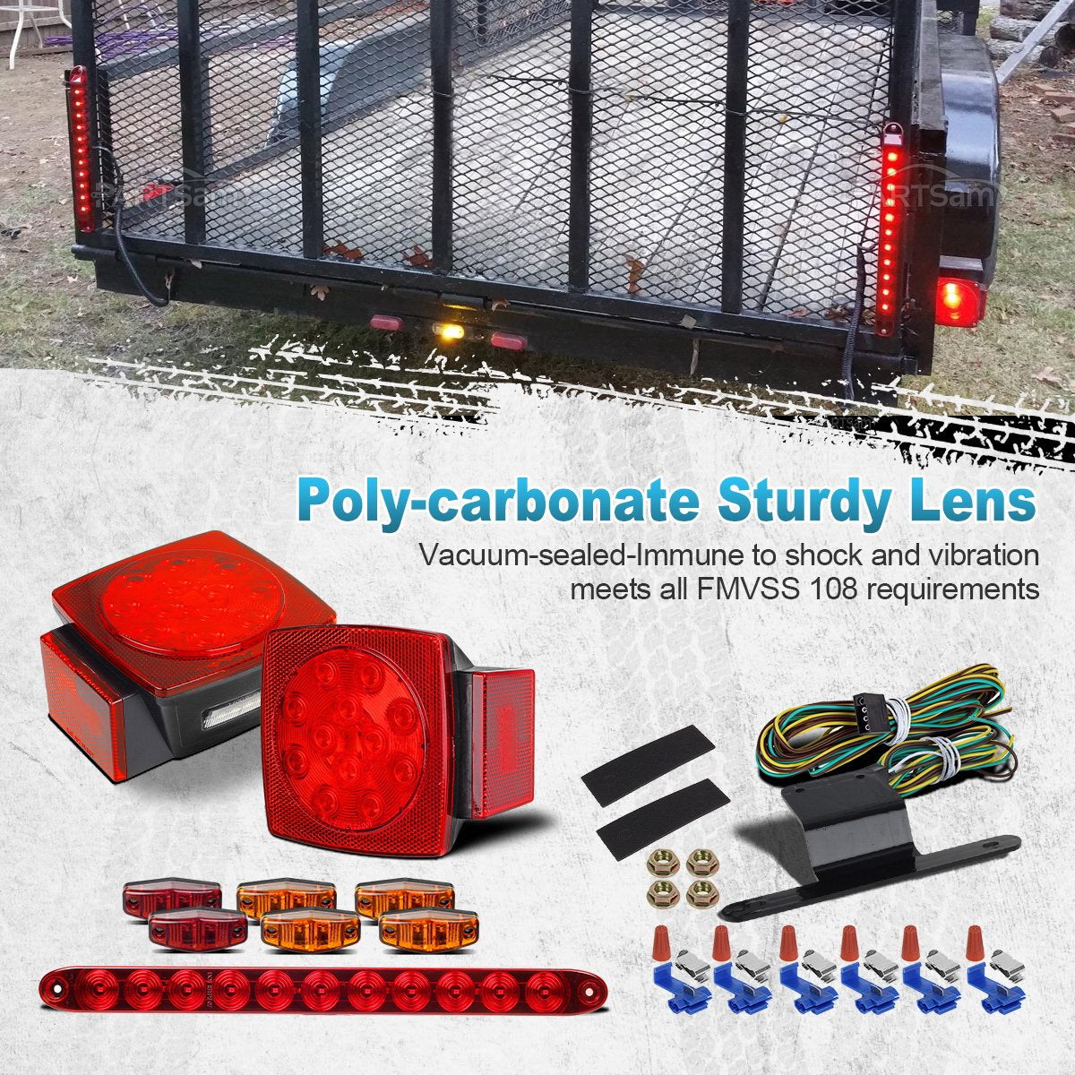 Partsam amber mini oval side marker close-up providing clear side signaling