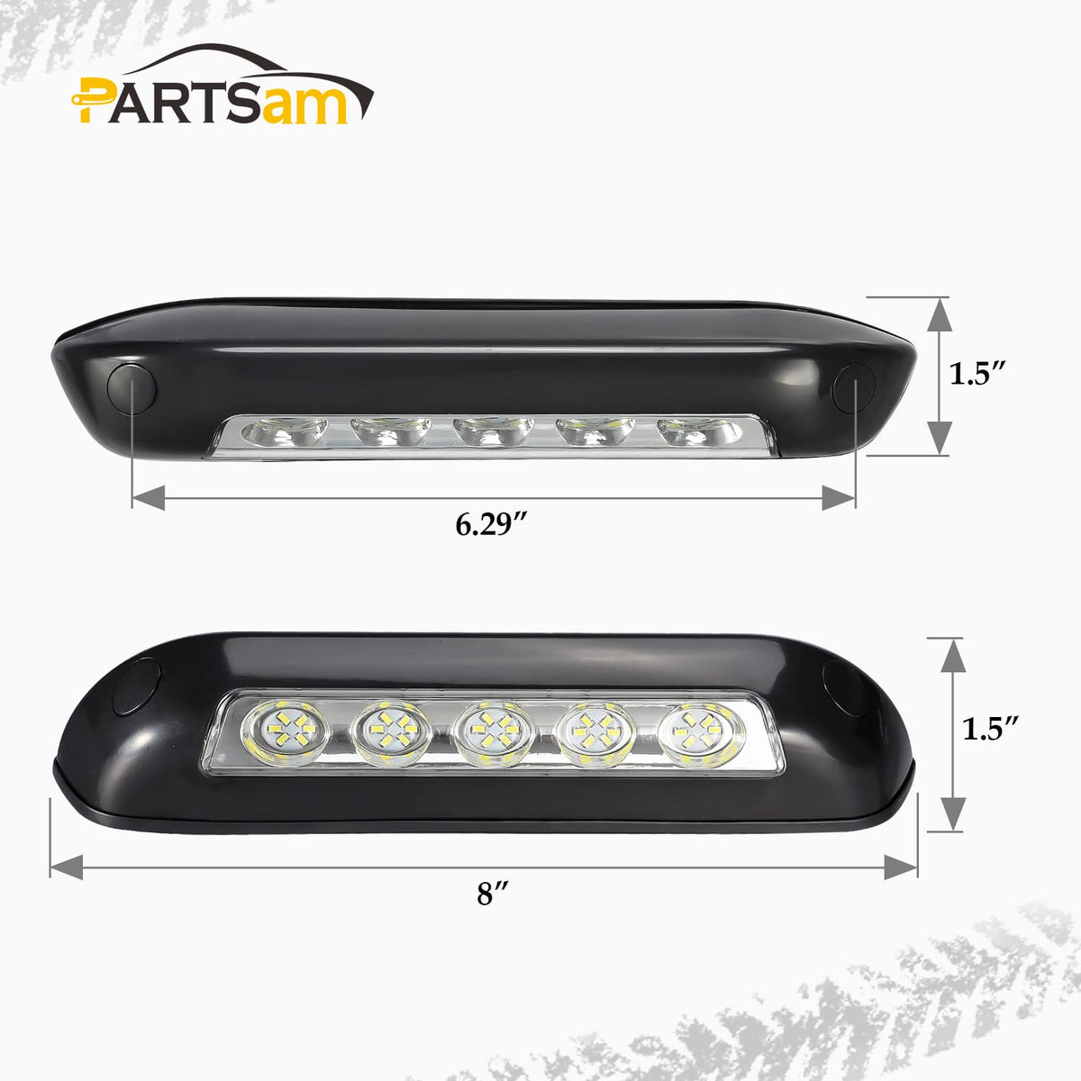Partsam mounted on RV awning showing focused illumination for steps and entry convenience