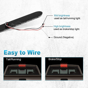 Partsam light bar mounted on trailer rear demonstrating high-red visibility and regulatory application