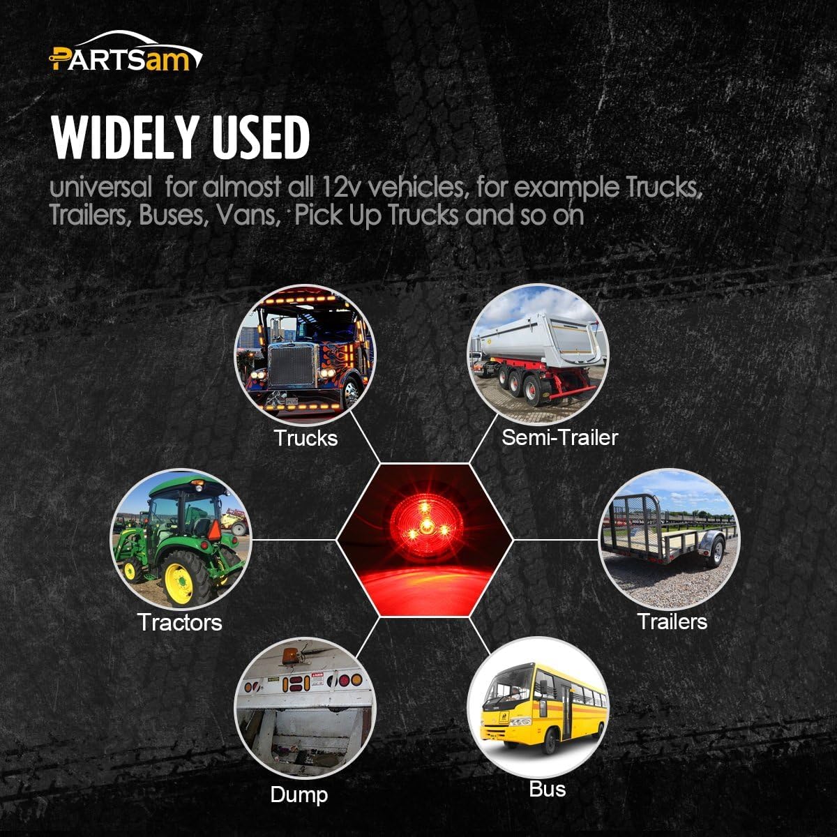 Partsam mounted on trailer side demonstrating easy retrofit and consistent illumination
