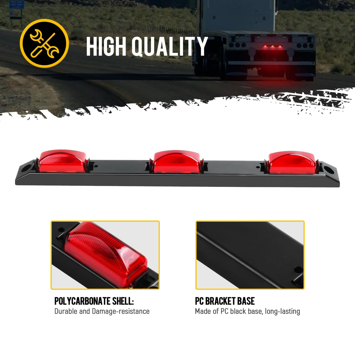 Partsam mounted on truck rooftop demonstrating higher visibility for wide-load identification