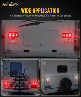 Partsam mounted vertically on RV corner enhancing rear and side visibility
