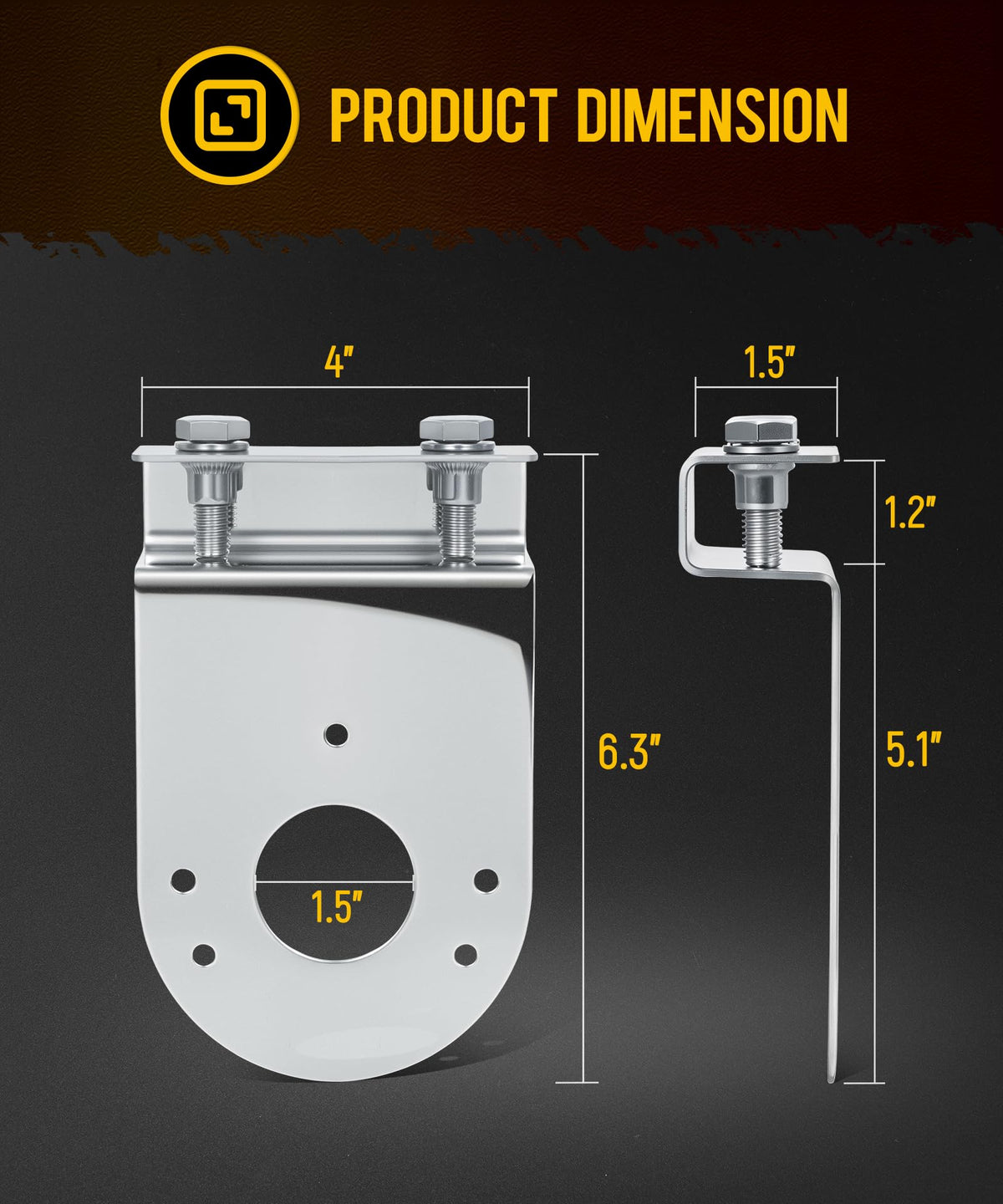 Partsam bracket holding watermelon light demonstrating stable clamp-on installation