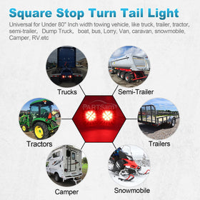 Partsam nighttime illumination showing vivid red stop/turn/tail visibility on road