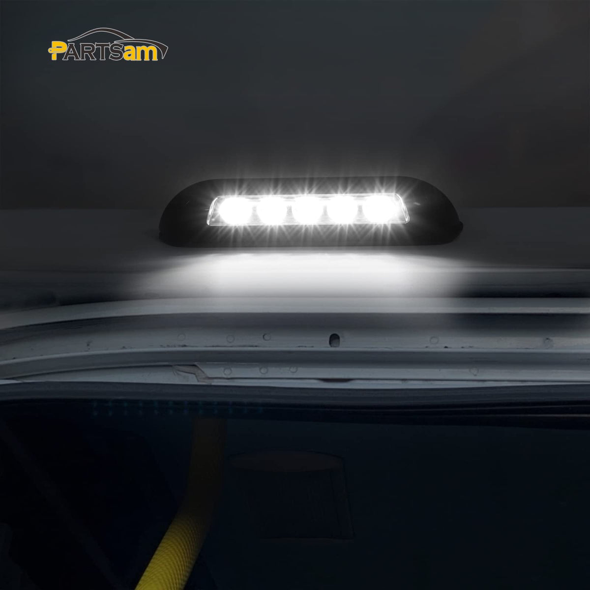 Partsam nighttime awning illumination showing even light coverage and safer entry