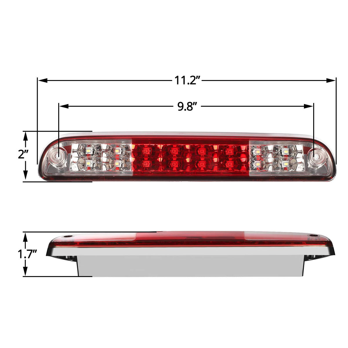 Partsam nighttime illumination demo showing bright red brake and white cargo lights