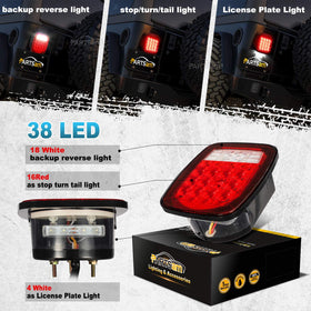 Partsam nighttime illumination showing bright stop and reverse light visibility
