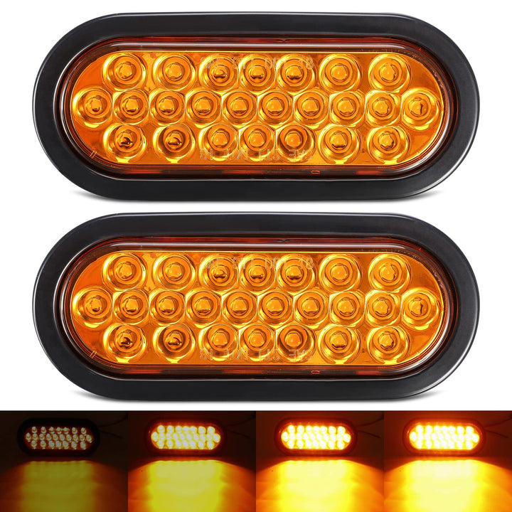 Partsam front view of oval amber strobe for clear vehicle signaling