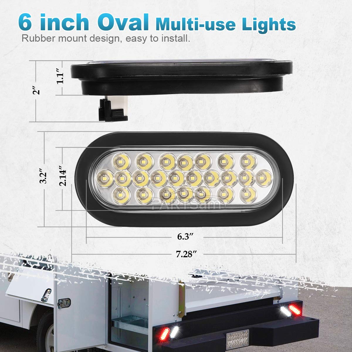 Partsam installed on trailer showing improved reverse and signal lighting safety