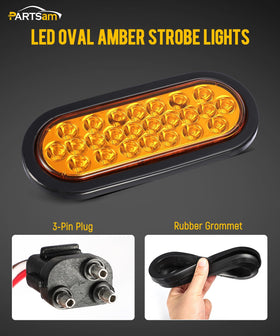 Partsam close-up of 24 LEDs showing bright amber illumination benefit