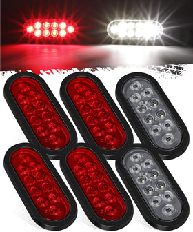 Partsam front view of oval LED tail light showing lens and mounting