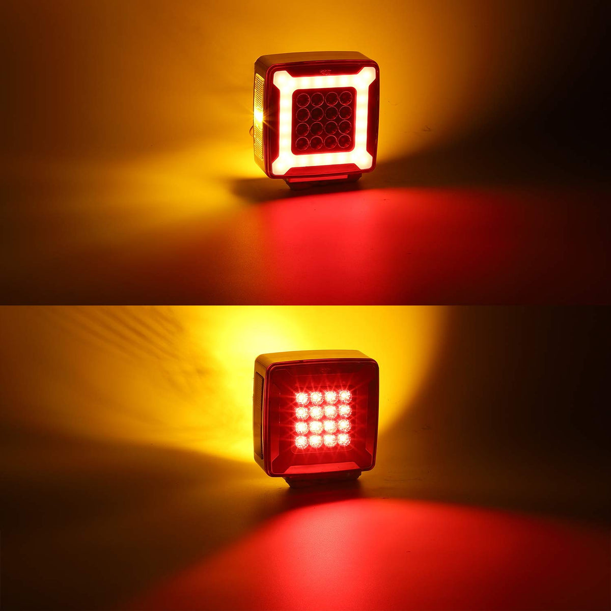 Partsam reflector and LED array close-up showing dense LEDs and built-in reflector for safety