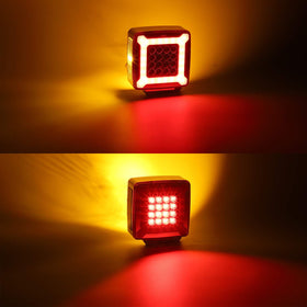 Partsam reflector and LED array close-up showing dense LEDs and built-in reflector for safety