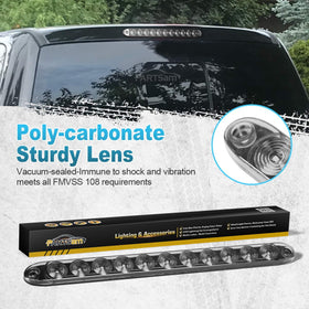 Partsam light bar next to ruler showing 15.5-inch length for accurate size and fitment comparisons