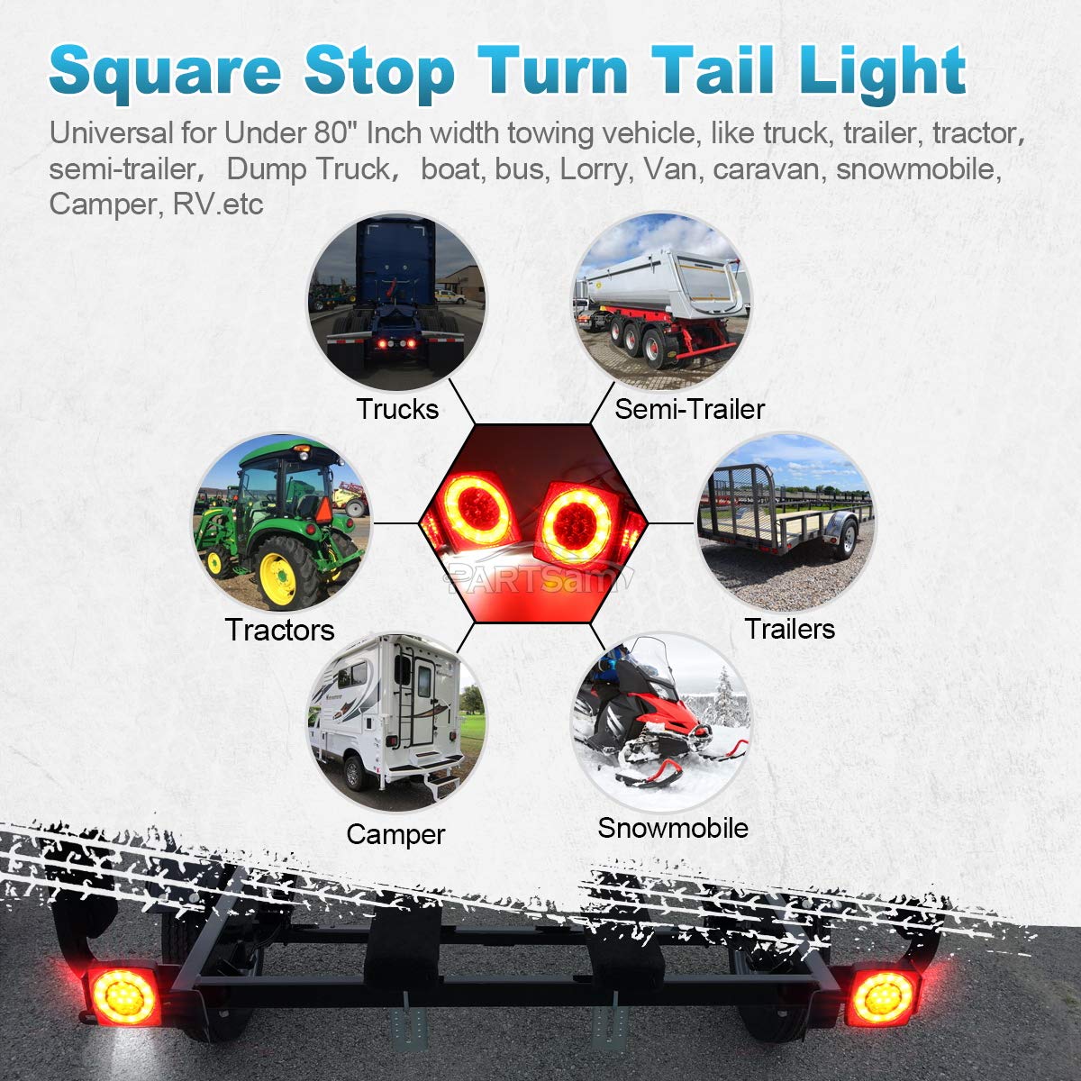Partsam scale comparison with ruler showing compact trailer fit