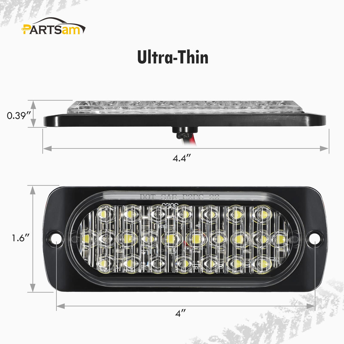 Partsam size comparison in hand showing compact 4.4-inch form for tight mounting spaces