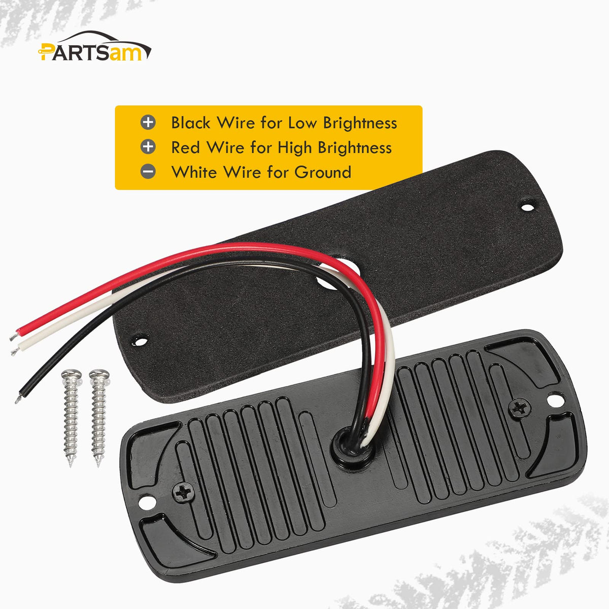 Partsam sealed gasket and screws showing weatherproof mounting benefit