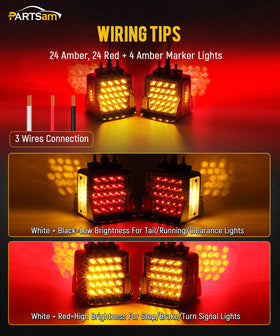 Partsam side marker and reflector close-up improving lateral visibility