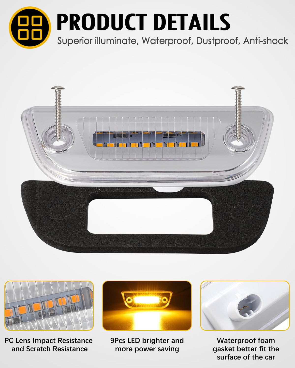 Partsam side profile flush-mount demonstrating easy installation benefit