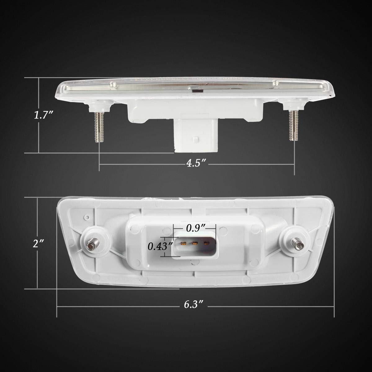 Partsam side profile showing mounting hole spacing for accurate fitment