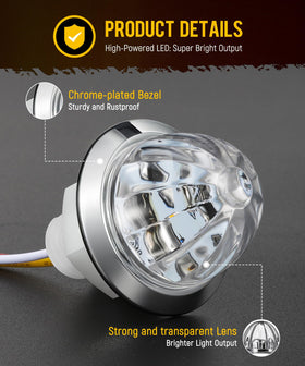 Partsam side profile with chrome bezel highlighting slim 25mm height and polished finish