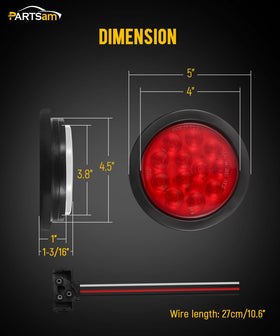 Partsam 4-inch light next to ruler showing compact, exact sizing