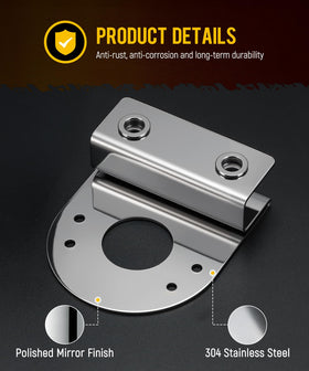 PARTsam bracket beside ruler displaying 1.5-inch center hole and scale