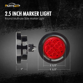 Partsam size comparison with ruler displaying 2.5-inch diameter for accurate fitment