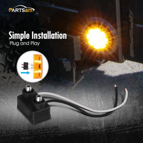 Partsam size comparison next to ruler showing 2.5-inch diameter and compact fit benefit