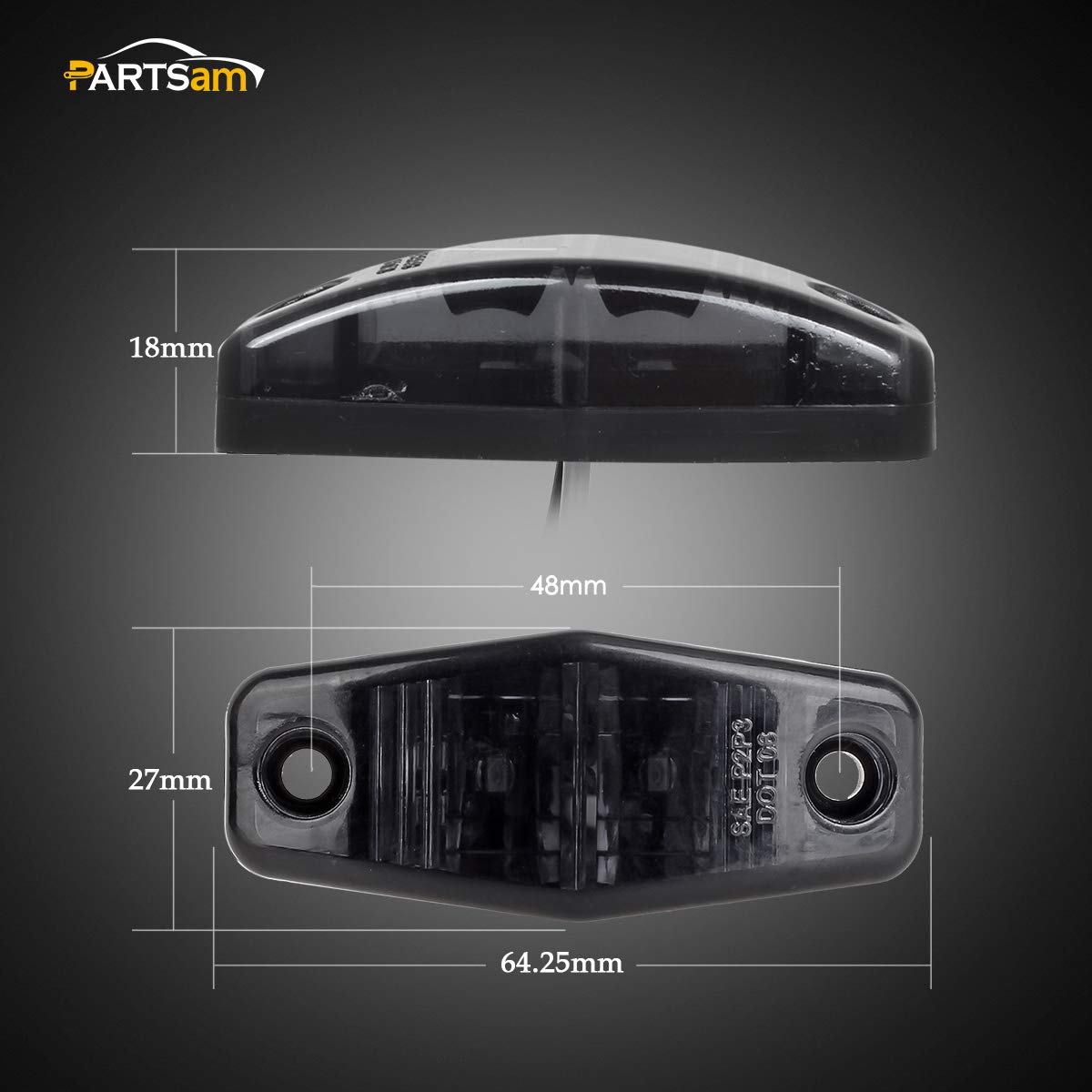 Partsam size comparison with ruler 2.54x1.06 inches clarifying compact dimensions benefit