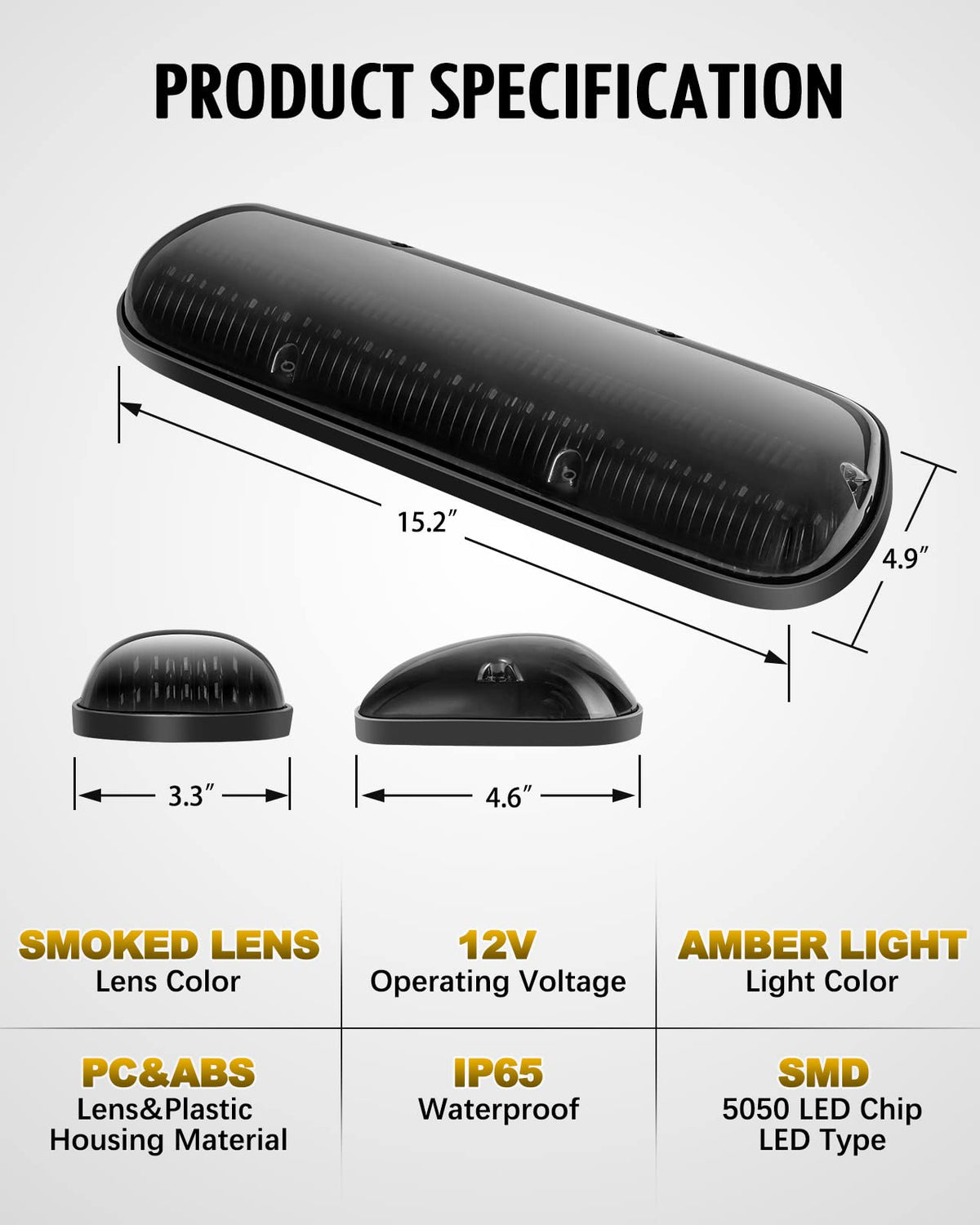 Partsam smoke lens detail highlighting UV-treated plastic and lasting appearance