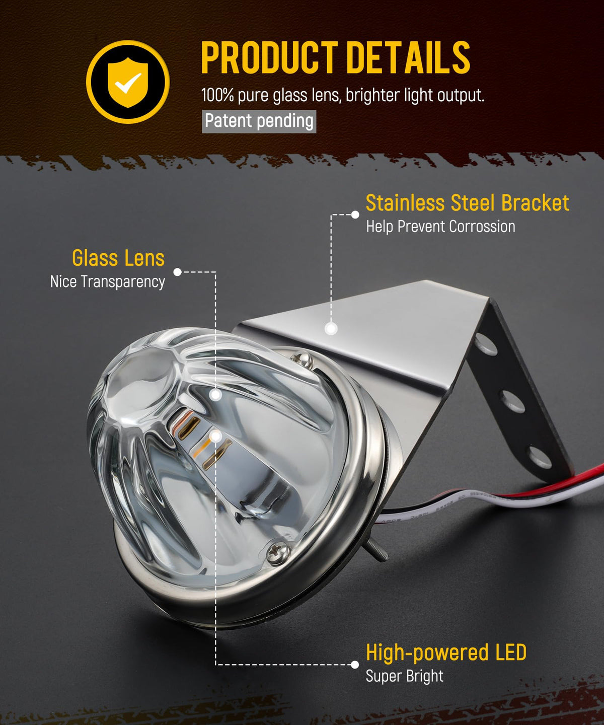 Partsam stainless bracket side profile demonstrating corrosion resistance and secure mount