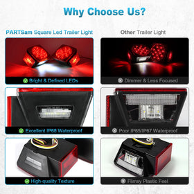 Partsam street-side combo light with license illuminator highlighting safer night driving