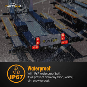 Partsam vehicle installed on trailer side showing increased roadside visibility