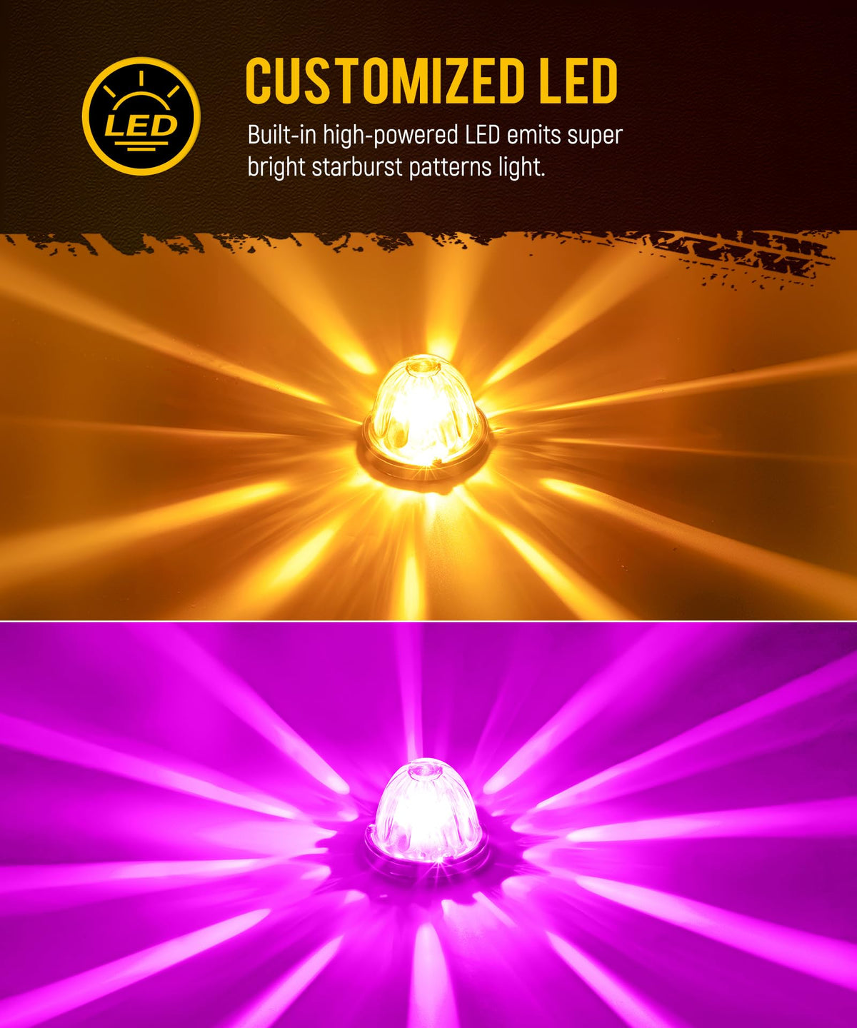 Partsam close-up glass lens reveals crisp starburst light pattern benefit