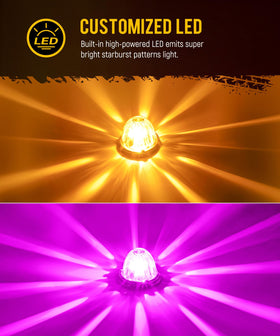 Partsam close-up glass lens reveals crisp starburst light pattern benefit