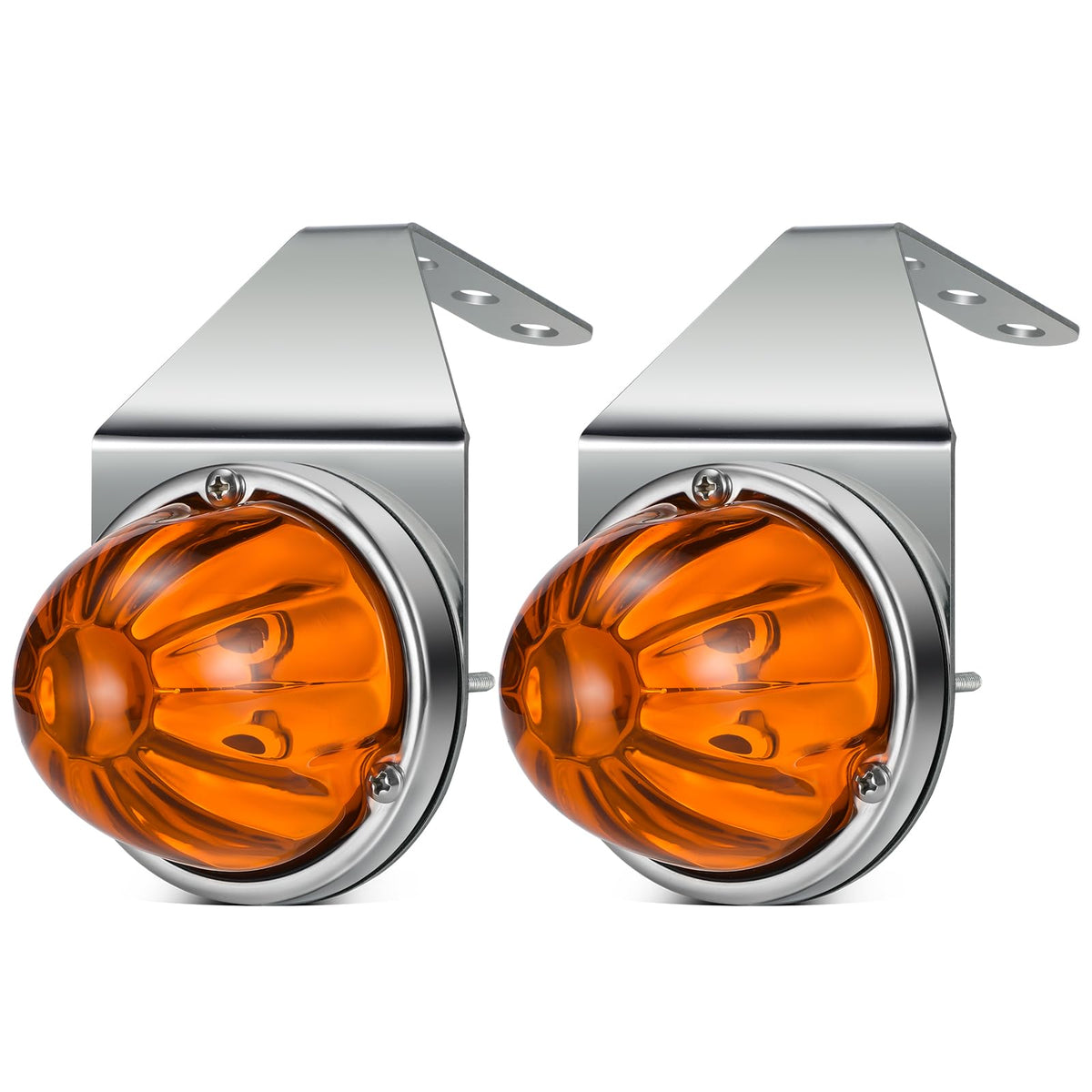 Partsam front view of amber watermelon LED light showing sharp beam benefit