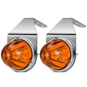 Partsam front view of amber watermelon LED light showing sharp beam benefit