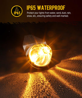 Partsam illuminated lights at night showing standout amber visibility benefit
